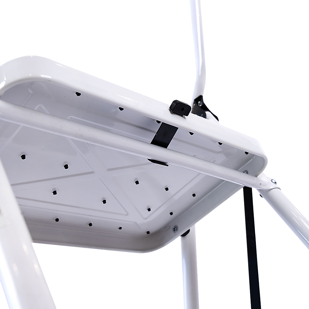 Foldable Non-Slip 4-Step Steel Ladder, 150kg Rated Per Step, Compact Fold