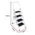 Foldable Non-Slip 4-Step Steel Ladder, 150kg Rated Per Step, Compact Fold