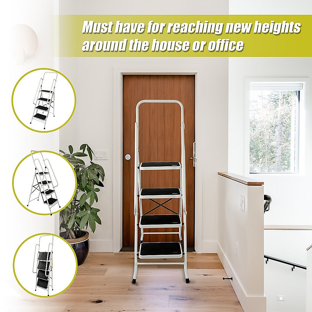 Foldable Non Slip 4 Step Steel Ladder