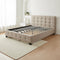 Linen Fabric Queen Deluxe Bed Frame Beige