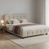 Linen Fabric Queen Deluxe Bed Frame Beige