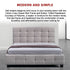 Linen Fabric Queen Deluxe Bed Frame Beige