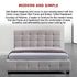 Linen Fabric Queen Deluxe Bed Frame Beige