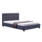 Linen Fabric Queen Deluxe Bed Frame Grey
