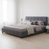Linen Fabric King Deluxe Bed Frame Grey