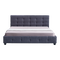 Linen Fabric King Deluxe Bed Frame Grey