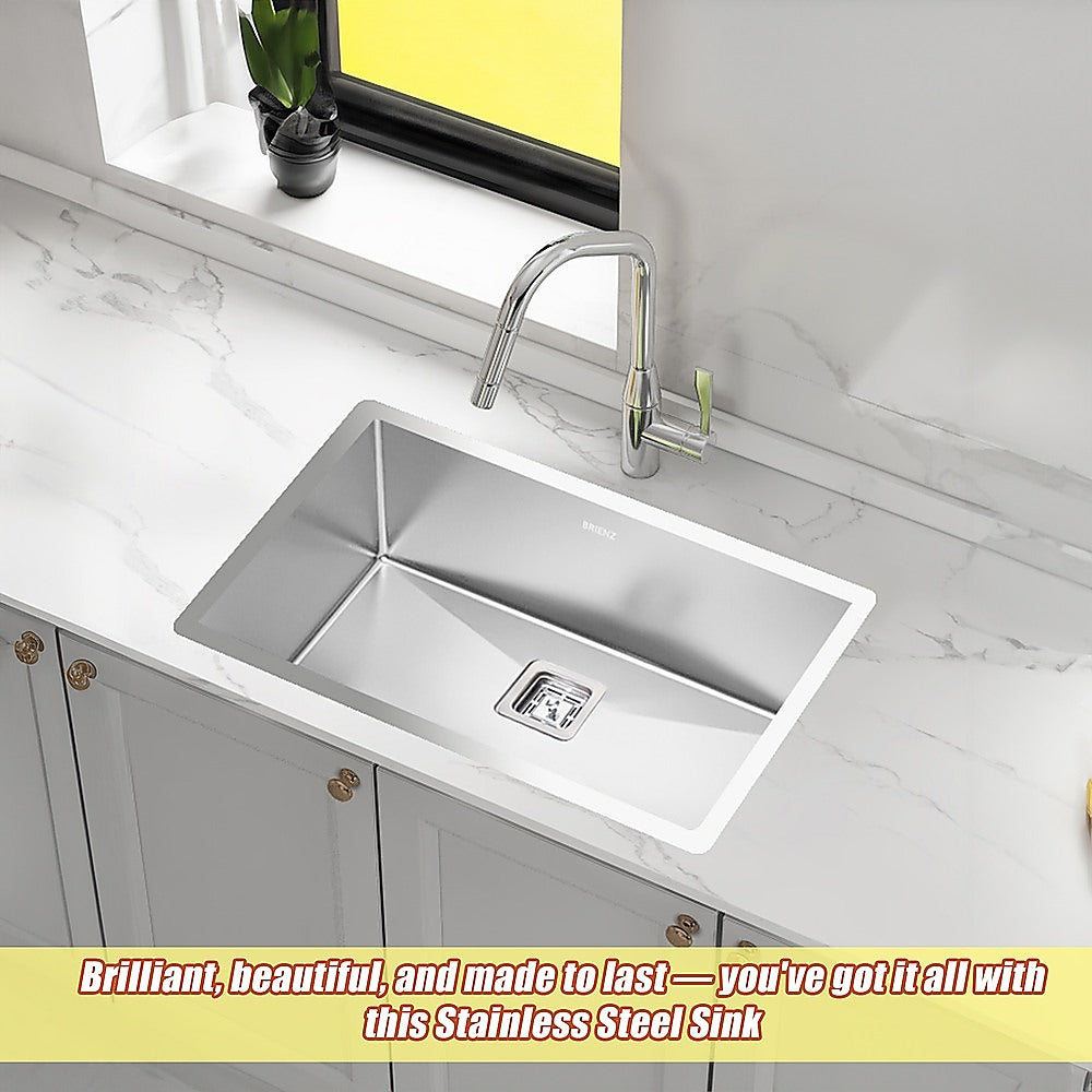 810x505mm Handmade 1.5mm Stainless Steel Undermount / Topmount Kitchen Sink with Square Waste