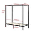 4 Four Poster Single Bed Frame Steel Construction Black 300kg Capacity