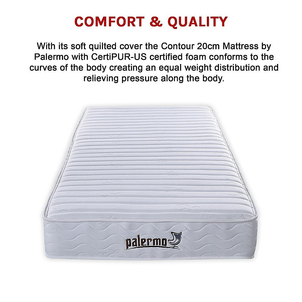 Contour Encased Coil King Single Mattress – Hybrid Support with CertiPUR-US® Certified Foam Comfort Layers