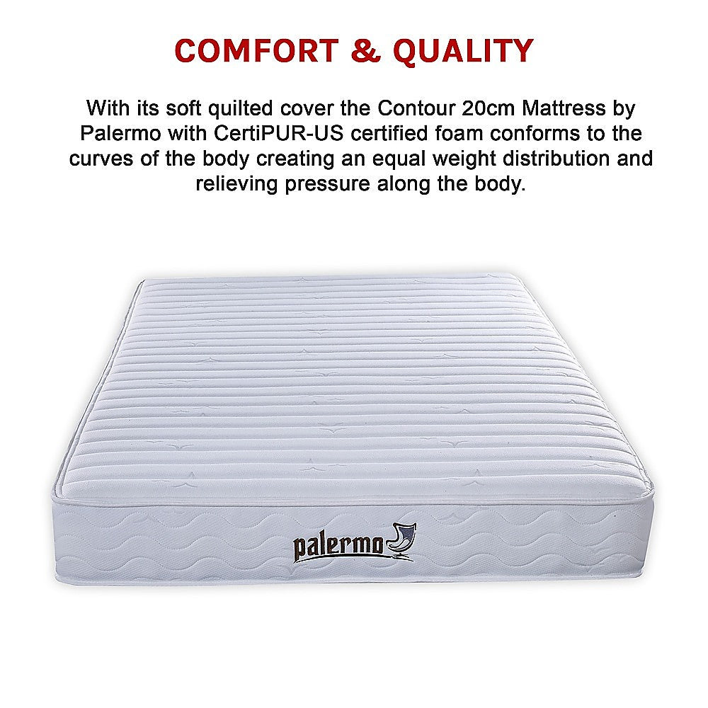 Contour Encased Coil Queen Mattress – Hybrid Support with CertiPUR-US® Certified Foam Comfort Layers