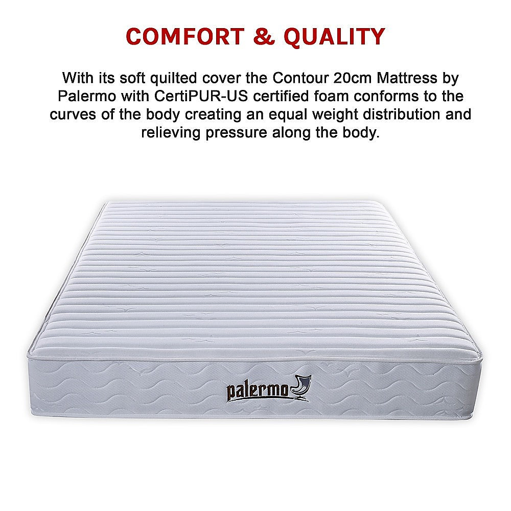 Contour Encased Coil King Mattress – Hybrid Support with CertiPUR-US® Certified Foam Comfort Layers