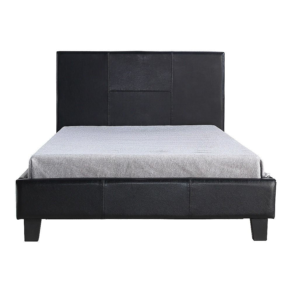 King Single PU Leather Bed Frame Black