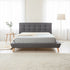 Double Linen Fabric Deluxe Bed Frame Grey