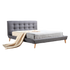 Double Linen Fabric Deluxe Bed Frame Grey