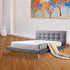 Double Linen Fabric Deluxe Bed Frame Grey