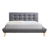 Double Linen Fabric Deluxe Bed Frame Grey