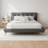 Queen Linen Fabric Deluxe Bed Frame Grey