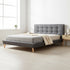 Queen Linen Fabric Deluxe Bed Frame Grey