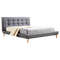 Queen Linen Fabric Deluxe Bed Frame Grey