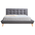 Queen Linen Fabric Deluxe Bed Frame Grey
