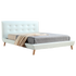 Queen PU Leather Deluxe Bed Frame White