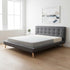 King Linen Fabric Deluxe Bed Frame Grey
