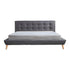 King Linen Fabric Deluxe Bed Frame Grey