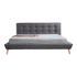 King Linen Fabric Deluxe Bed Frame Grey