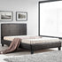 King Single PU Leather Bed Frame Brown