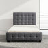 King Single Linen Fabric Deluxe Bed Frame Grey