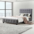 King Single Linen Fabric Deluxe Bed Frame Grey
