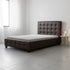 King Single PU Leather Deluxe Bed Frame Brown