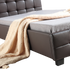 King Single PU Leather Deluxe Bed Frame Brown