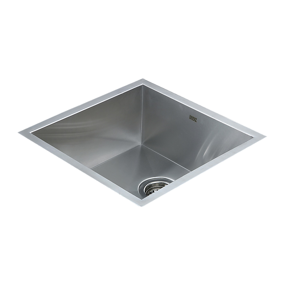 440x440mm Handmade Stainless Steel Undermount / Topmount Kitchen Laundry Sink with Waste