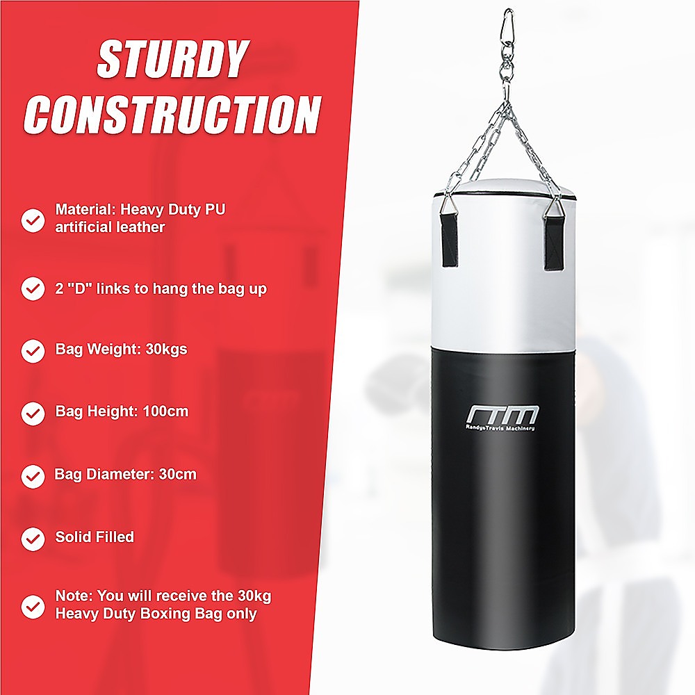 30kg Heavy Duty Boxing Punching Bag Solid Filled