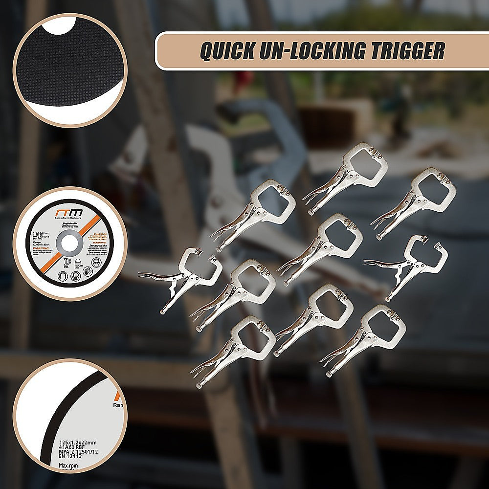 10pc Heavy Duty Steel C-Clamps 6