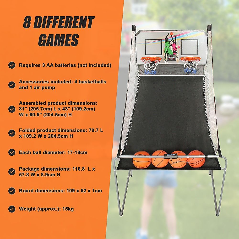 Arcade Basketball Game 2-Player Electronic Sports, LED Scoring System Set
