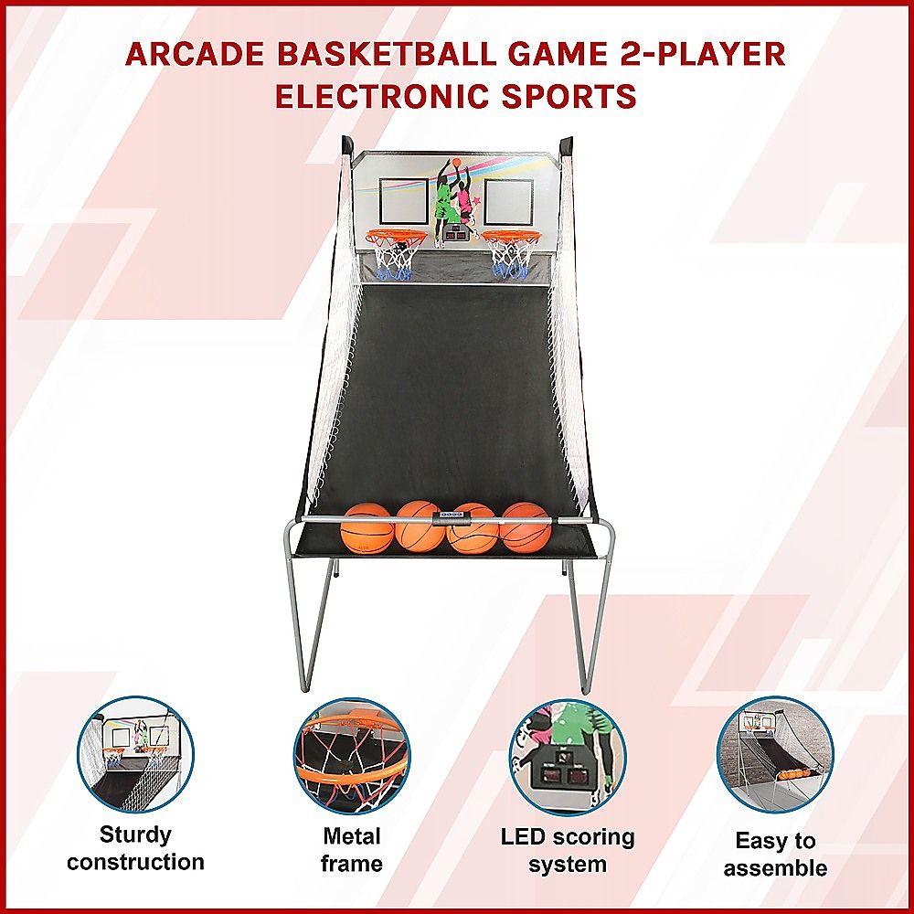 Arcade Basketball Game 2-Player Electronic Sports, LED Scoring System Set