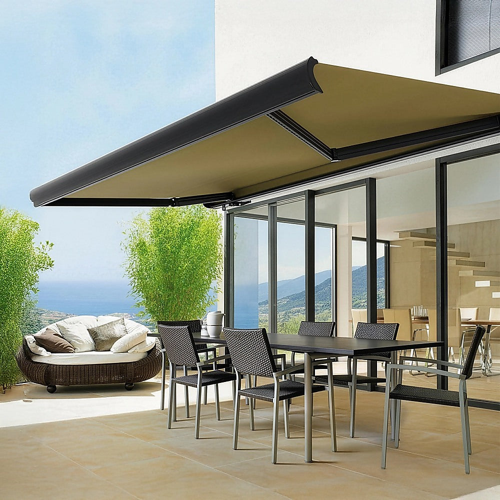 4.0m x 3.0m Retractable Folding Arm Awning Heavy Duty Full Cassette Motorised