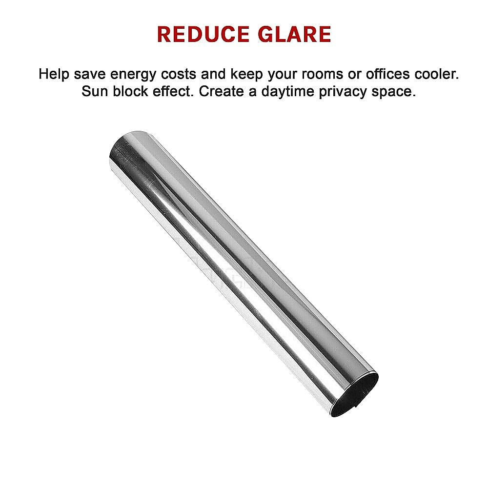 One Way Mirror Window Tint Film Silver Privacy Heat Glare Control 24ft x 2ft
