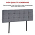 Queen Bed Headboard in Grey Linen Fabric with Stitched Accents, 65mm Thick