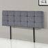 Queen Bed Headboard in Grey Linen Fabric with Stitched Accents, 65mm Thick