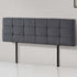 Linen Fabric King Bed Deluxe Headboard Bedhead - Grey
