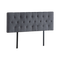 Linen Fabric Queen Bed Deluxe Headboard Bedhead - Grey
