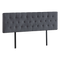 Linen Fabric King Bed Deluxe Headboard Bedhead - Grey
