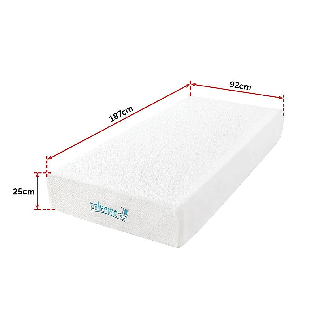 Single 25cm Gel Memory Foam Mattress – Dual-Layered Comfort with CertiPUR-US® Certified Foam