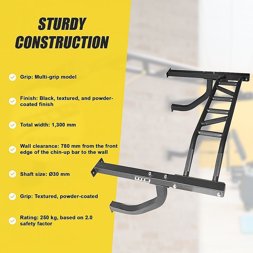 Wall Mounted Multi Grip Chin Up Bar – Heavy Duty Pull Up Station for Upper Body Training