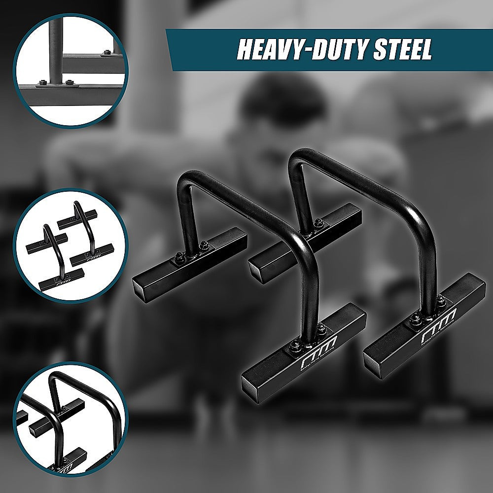 Steel Parallette Bars Push Up & Dip Workouts