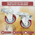 4 x 4" Heavy Duty PU Swivel Castor Wheels With Brake