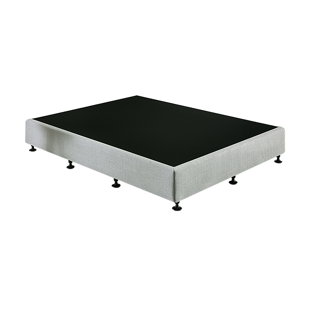 Queen Ensemble Bed Base Platinum Light Grey Linen Fabric